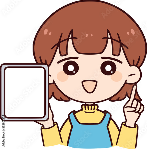 タブレットを持った主婦