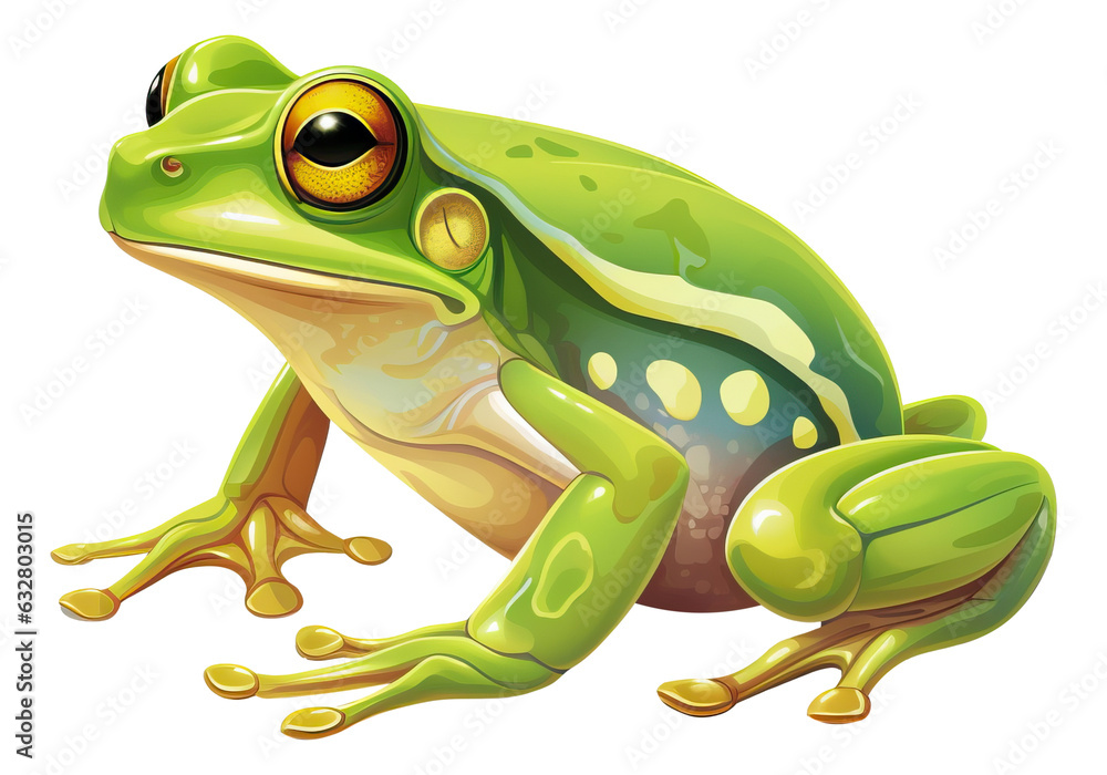 Obraz premium Green frog illustration isolated.