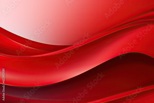 abstract red background with smooth wavy lines. illustration