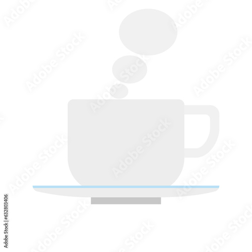 紅茶の横からのフラットアイコン