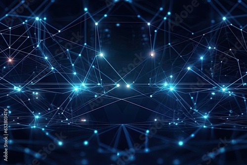 Abstract technology background with polygonal shapes and lines polygonal space low poly dark background with connecting dots and lines. Connection structure. illustration