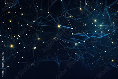 Abstract technology background with polygonal shapes and lines polygonal space low poly dark background with connecting dots and lines. Connection structure. illustration