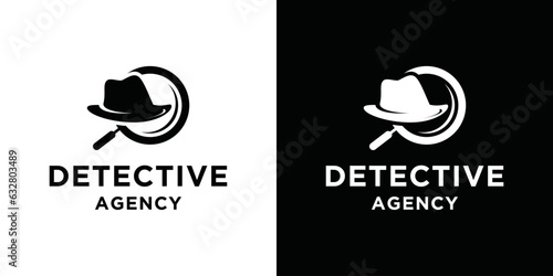detective logo design template modern simple detective icon and magnifying glass, search