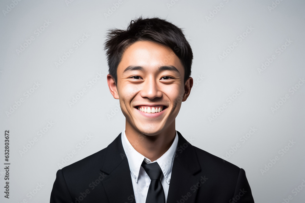 Happy businessman standing Isolated on white background. Portrait of young smiling handsome guy in formal black and white shirt with business suit. Generative AI. Happy businessman standing Isolated on white background. Portrait of young smiling handsome guy in formal black and white shirt with business suit. Generative AI.