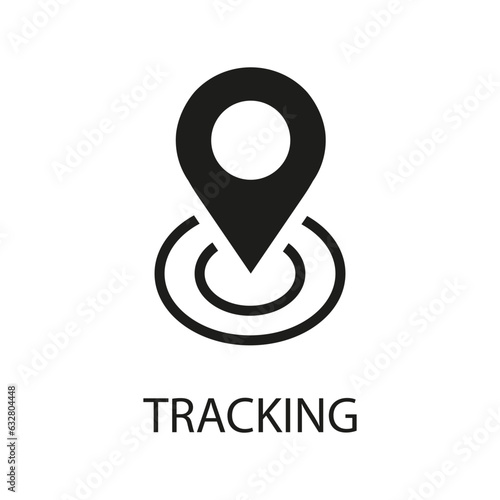 Location tracking icon vector, pin location tracking icon vector flat trendy illustration isolated on white background. 