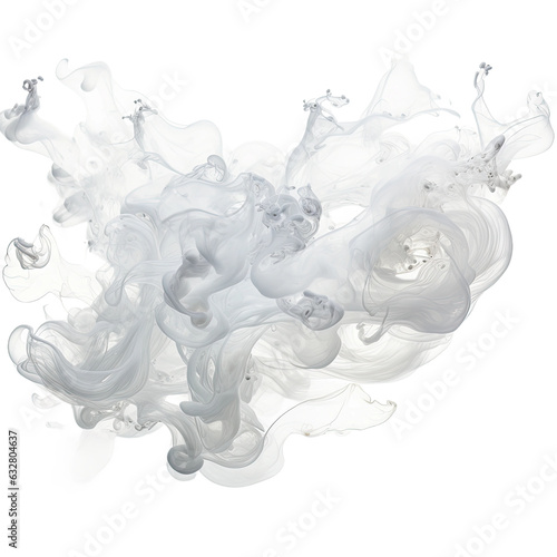 liquid ethereal lace frozen in an abstract futuristic 3d texture isolated on a transparent background, generative ai