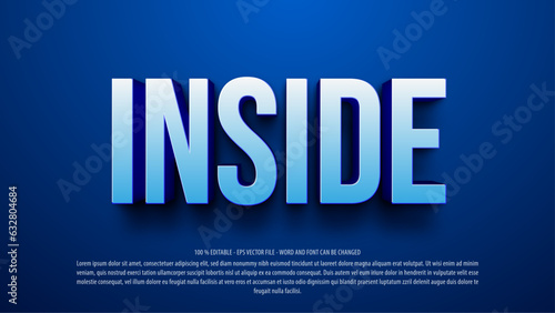 Blue 3d style editable text effect template
