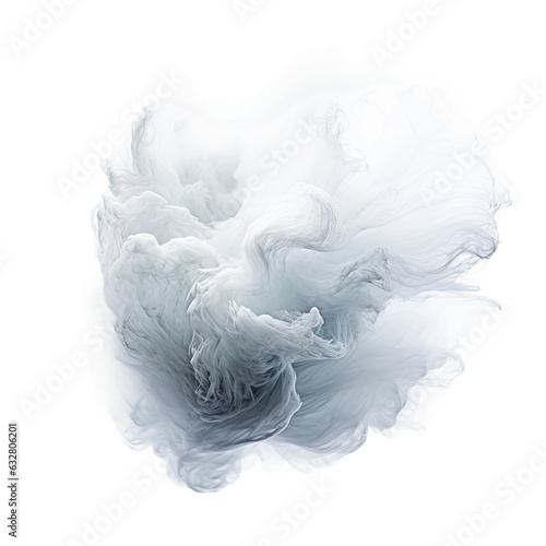 puff of light smoke in an abstract futuristic 3d texture isolated on a transparent background, generative ai