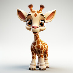 Wandcirkels Cartoons Vrolijke 3D giraffe voor kinderen  © avivmuzi