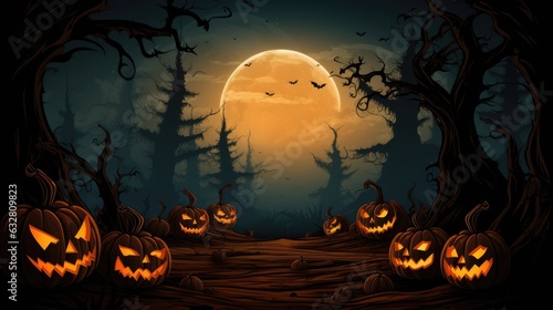 Pumpkin Silhouette in Dark Night