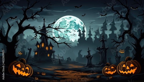 Pumpkin Silhouette in Dark Night