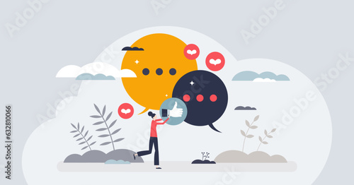 Interpersonal and soft skills as ability to understand tiny person concept. Successful communication and conversation with empathy, care and positive attitude vector illustration. Personal management