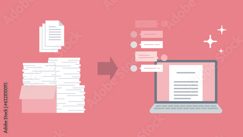 大量の書類をデジタル化してAIチャットで活用DX photo