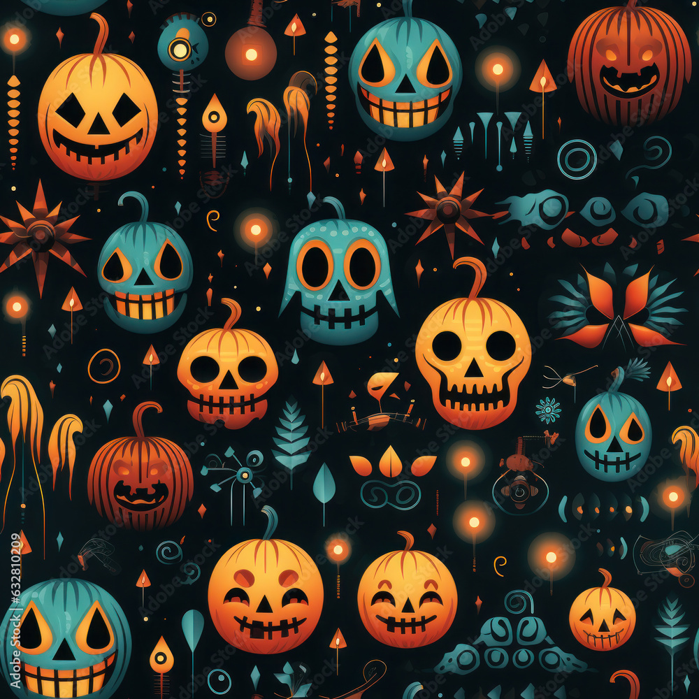 halloween themed tile for print on demand business