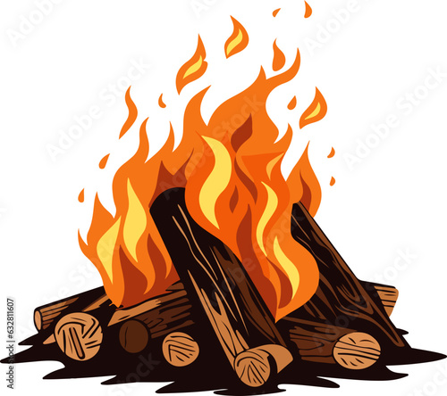 Camp fire illustration
