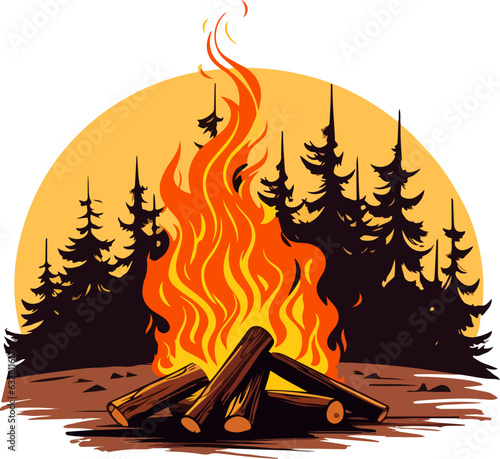 Camp fire illustration