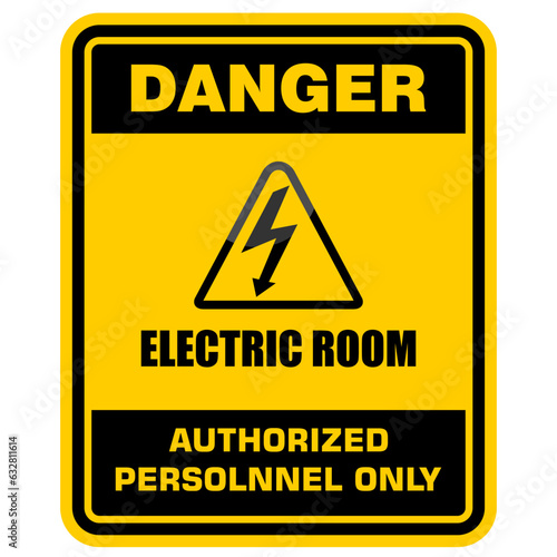 Danger, Electric Room, sign vector