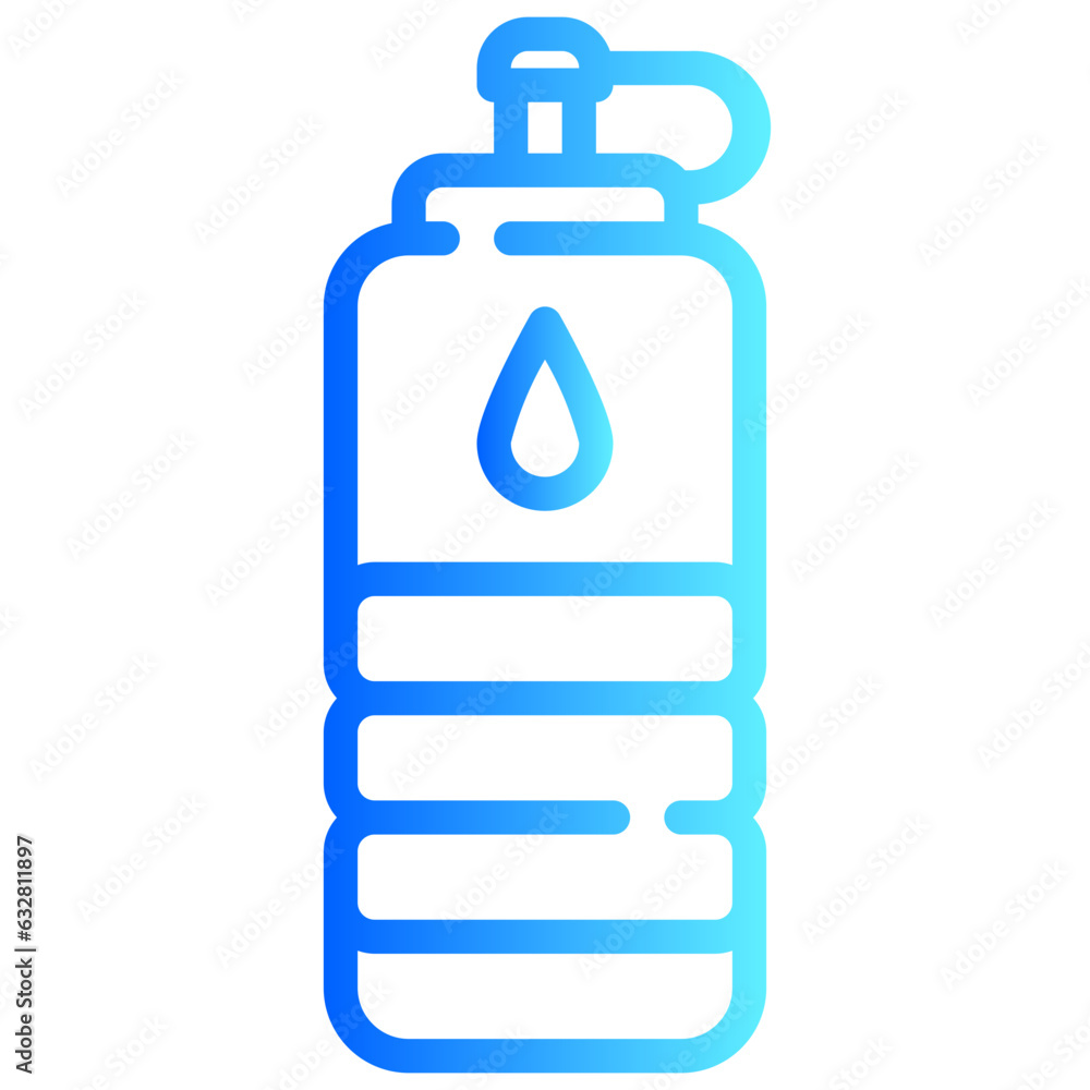 Water bottle gradient icon on white background Water bottle gradient icon on white background