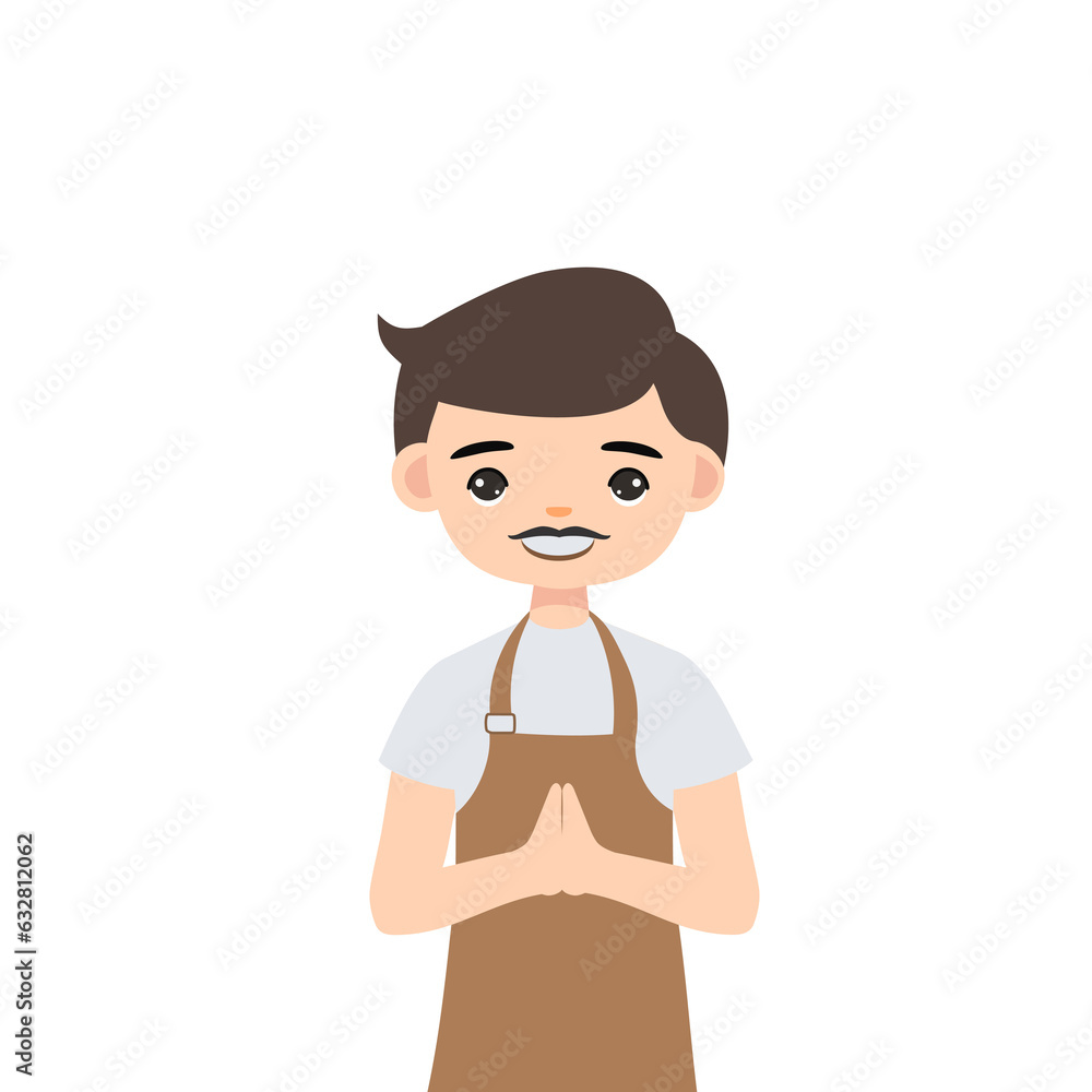 male barista character 