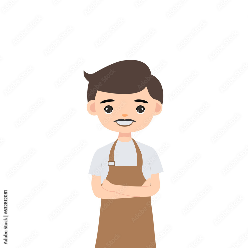 male barista character managing coffee shop male barista character managing coffee shop