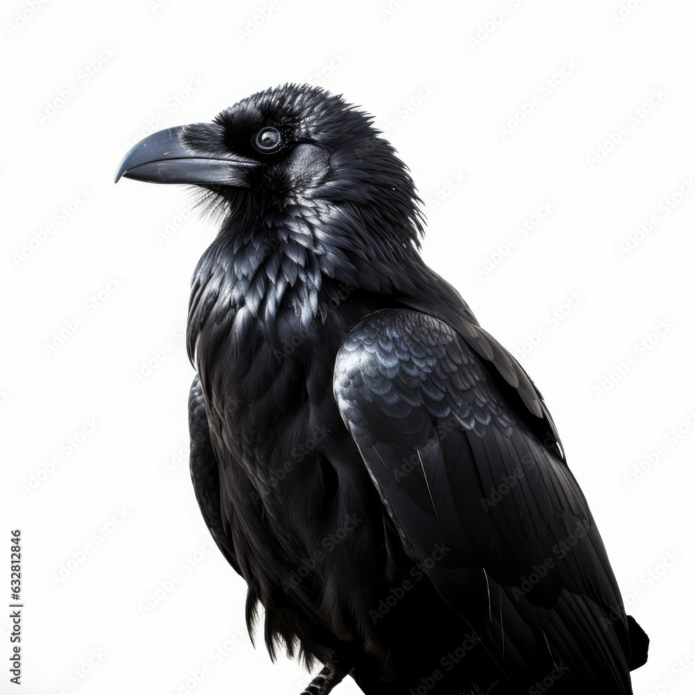 Fototapeta premium raven on a white background