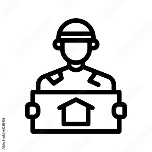homeless line icon illustration vector graphic. Simple element illustration vector graphic, suitable for app, websites, and presentations isolated on white background