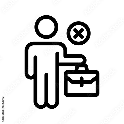 jobless line icon illustration vector graphic. Simple element illustration vector graphic, suitable for app, websites, and presentations isolated on white background
