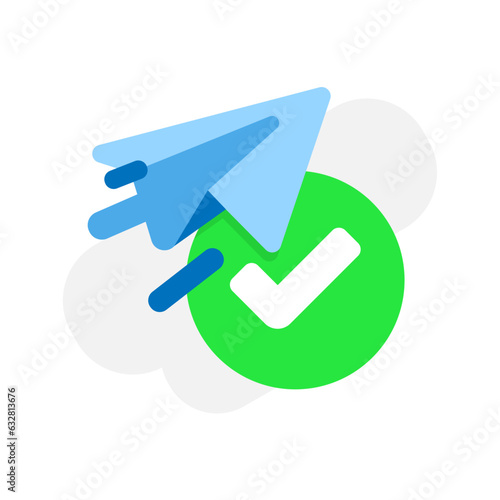 sent successfully concept illustration flat design vector eps10. modern graphic element for landing page, information or message ui, infographic, icon