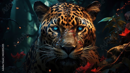 Beautiful photo close up jaguar