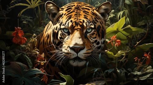 Beautiful photo close up jaguar