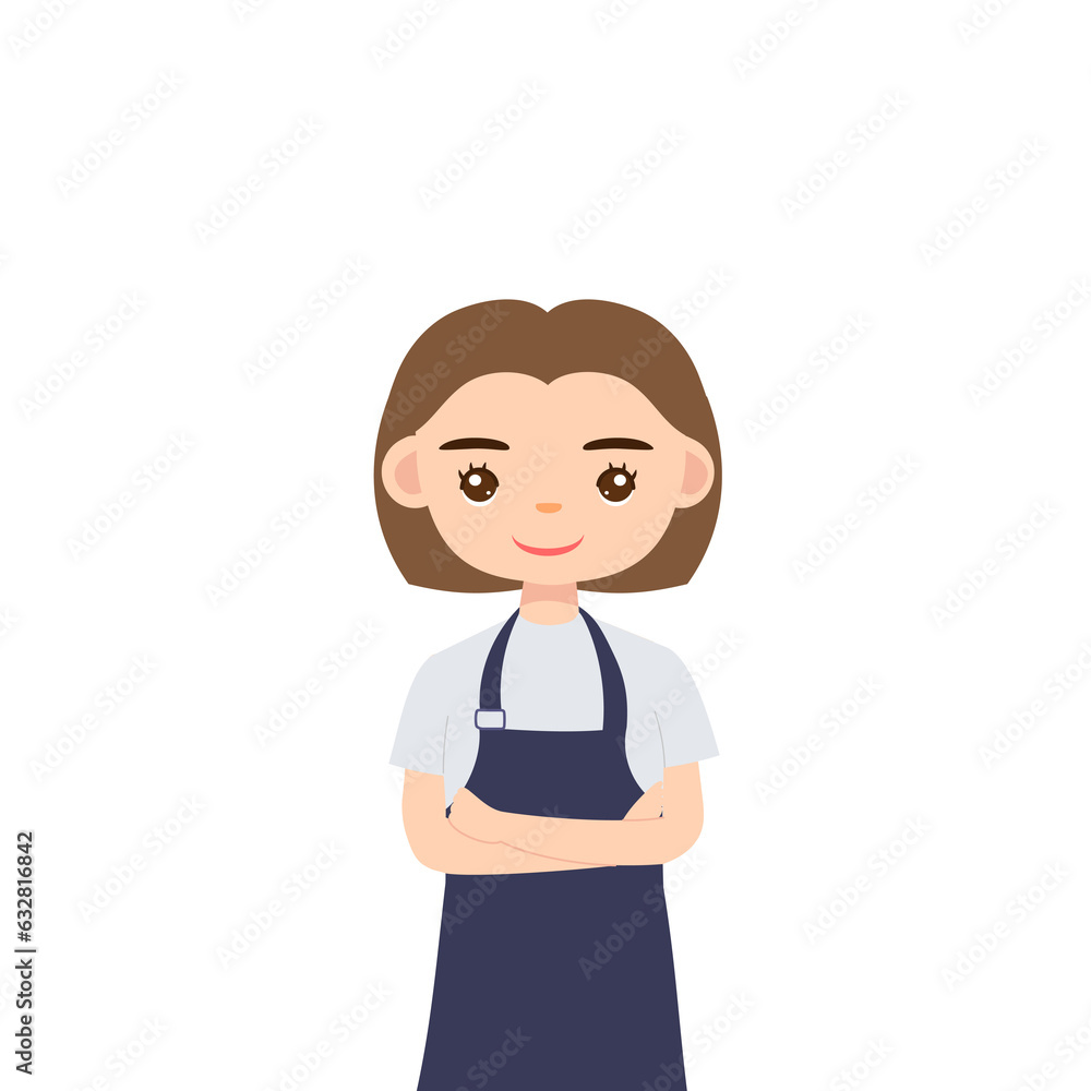 woman barista character serving a cup of coffee