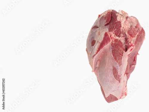 Photography Pork meat on white background.