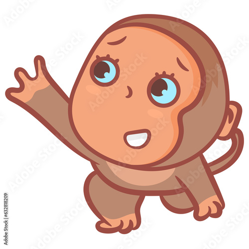 Cute monkey cartoon gesture