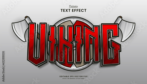 decorative red viking editable text effect vector design