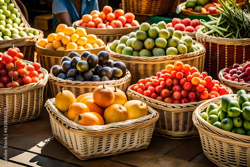 fruits and vegetables in the market