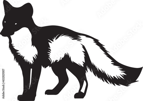 Arctic Fox vector silhouette illustration