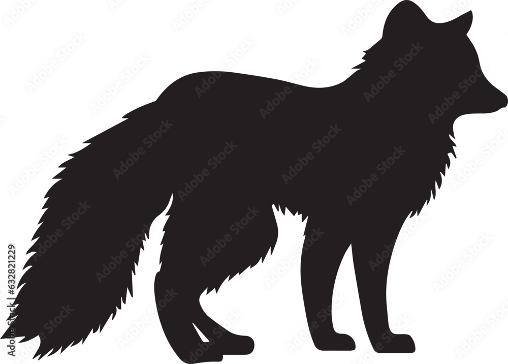 Arctic Fox vector silhouette illustration Arctic Fox vector silhouette illustration