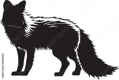 Arctic Fox vector silhouette illustration