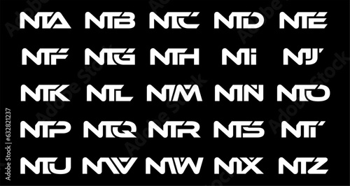 NTA, NTB, NTC, NTD, NTE, NTF, NTG, NTH, NTI, NTJ, NTK, NTL, NTM, NTN, NTO, NTP, NTQ, NTR, NTS, NTT, NTU, NTV, NTW, NTX, NTZ Letter Initial Logo Design Template Vector Illustration photo
