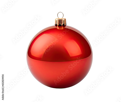 Photo Red Christmas ball isolated on white background