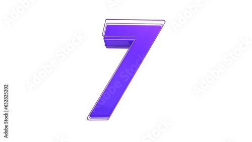 Free Download Creative purple glossy 3d number 7 - GFXLoad