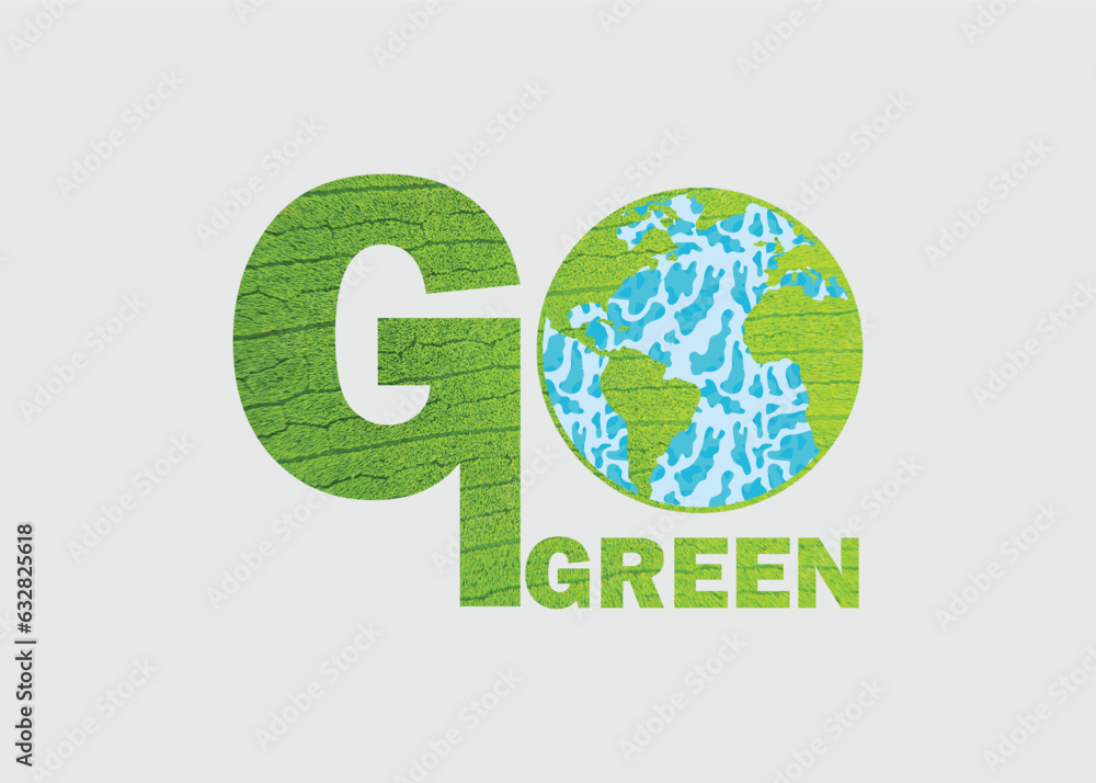 GO GREEN concept background with green leaf. Green World Map- green leaf shape of world map isolated on white background. World Map Green Planet Earth Day. Vector illustration GO GREEN concept background with green leaf. Green World Map- green leaf shape of world map isolated on white background. World Map Green Planet Earth Day. Vector illustration