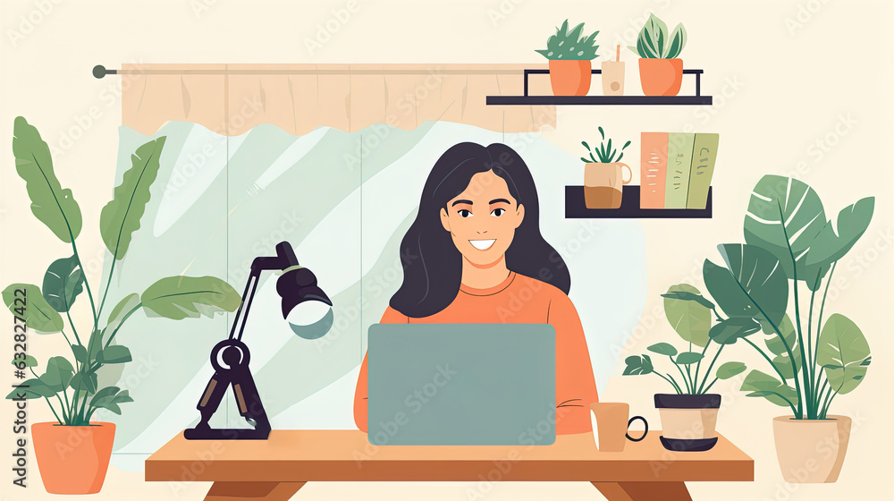 A girl with a broadcast on the Internet, marketing of video blogs on social networks, the concept of a live broadcast. Generative AI A girl with a broadcast on the Internet, marketing of video blogs on social networks, the concept of a live broadcast. Generative AI