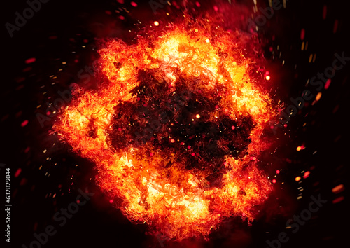 3d illustration of burning flames