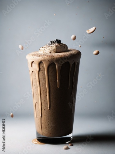 Coffee smoothie with cream photo