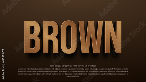 Brown 3d style editable text effect