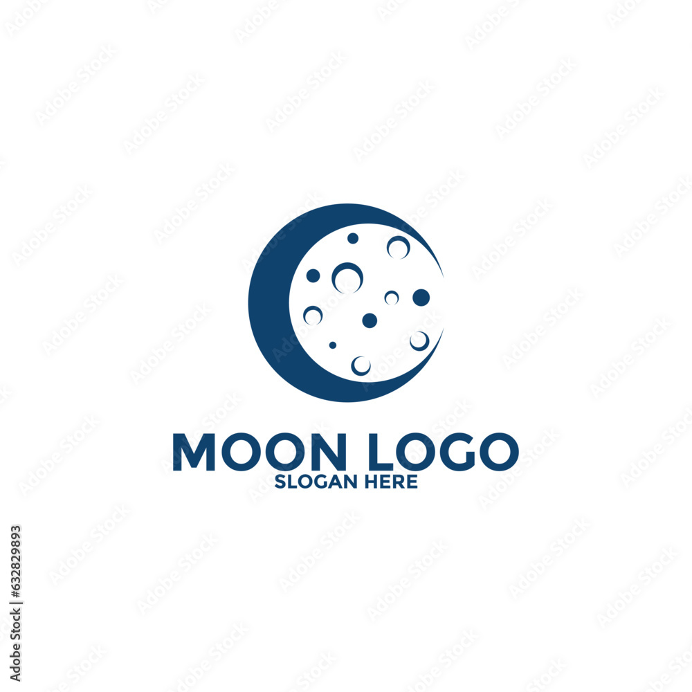 Moon logo vector icon, simple moon logo design template