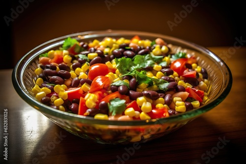 Mexican vegetable salad with black bean- cowboy caviar. 
