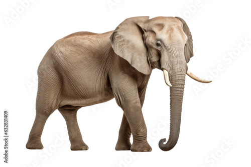 Elephant isolated on transparent background, side view