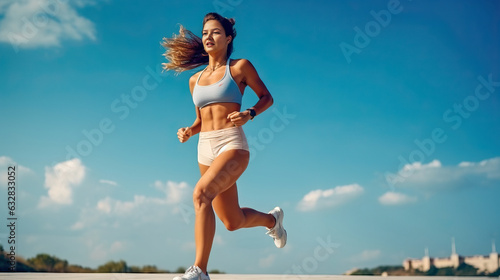 Young woman running at the ...